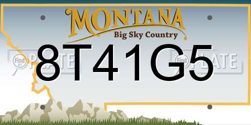 8T41G5 Montana License Plate