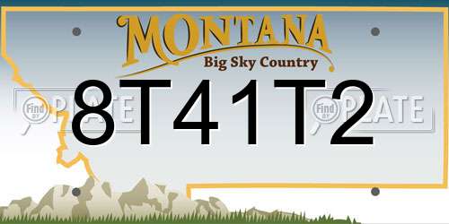 8T41T2 Montana License Plate