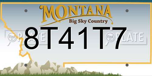 8T41T7 Montana License Plate