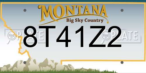 8T41Z2 Montana License Plate