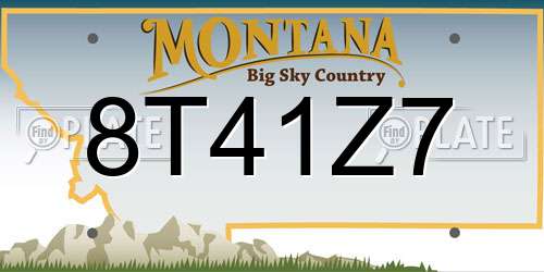 8T41Z7 Montana License Plate