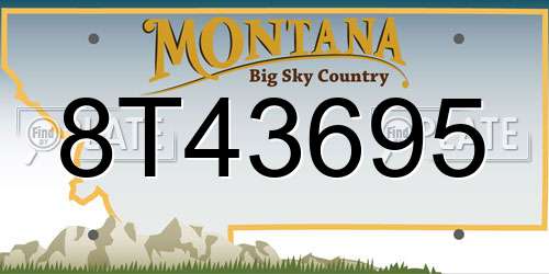8T43695 Montana License Plate