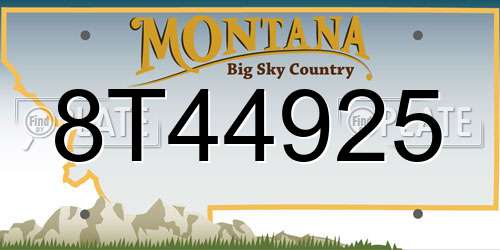 8T44925 Montana License Plate