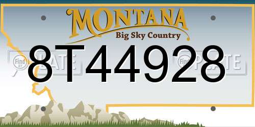 8T44928 Montana License Plate