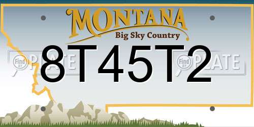 8T45T2 Montana License Plate