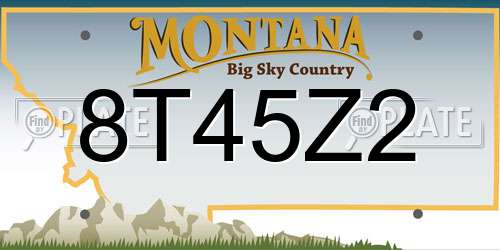 8T45Z2 Montana License Plate