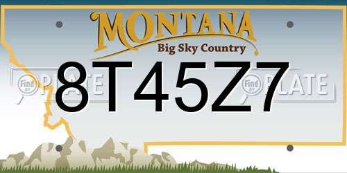 8T45Z7 Montana License Plate