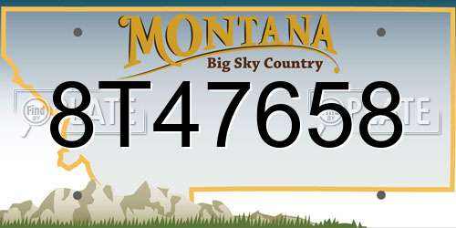 8T47658 Montana License Plate
