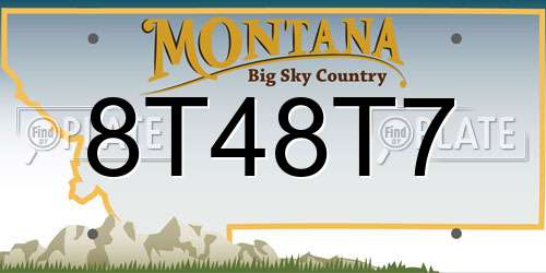8T48T7 Montana License Plate