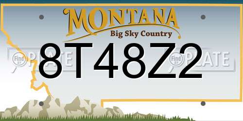 8T48Z2 Montana License Plate