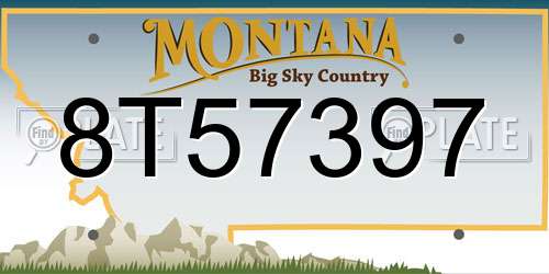 8T57397 Montana License Plate