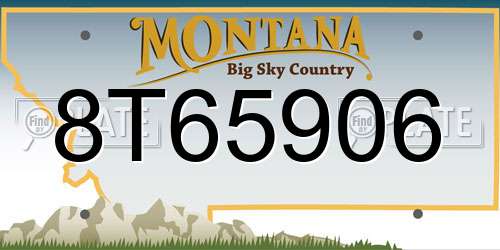 8T65906 Montana License Plate