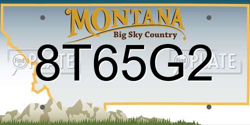 8T65G2 Montana License Plate