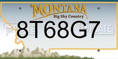 8T68G7 Montana License Plate