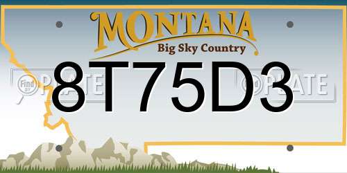 8T75D3 Montana License Plate