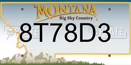 8T78D3 Montana License Plate
