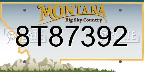 8T87392 Montana License Plate