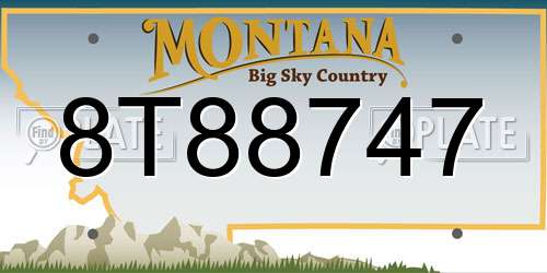 8T88747 Montana License Plate