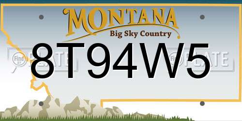8T94W5 Montana License Plate