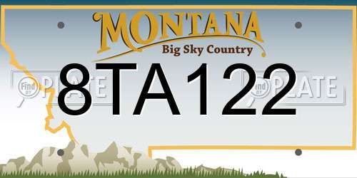 8TA122 Montana License Plate