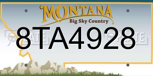 8TA4928 Montana License Plate