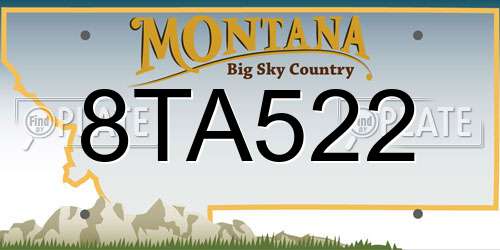 8TA522 Montana License Plate