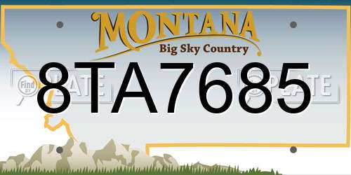 8TA7685 Montana License Plate