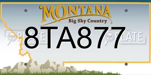 8TA877 Montana License Plate