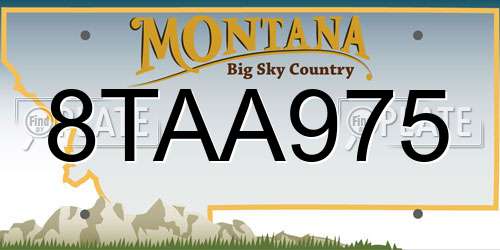 8TAA975 Montana License Plate
