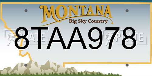 8TAA978 Montana License Plate