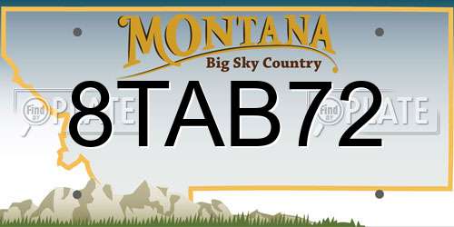 8TAB72 Montana License Plate