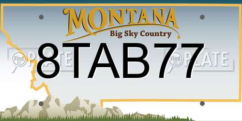 8TAB77 Montana License Plate