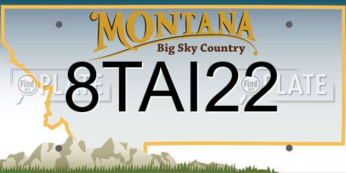 8TAI22 Montana License Plate