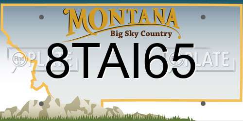 8TAI65 Montana License Plate