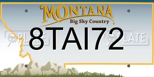 8TAI72 Montana License Plate