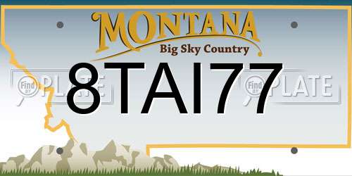 8TAI77 Montana License Plate