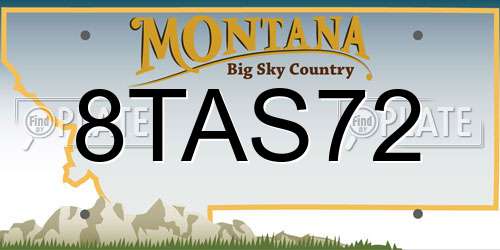 8TAS72 Montana License Plate