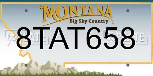 8TAT658 Montana License Plate