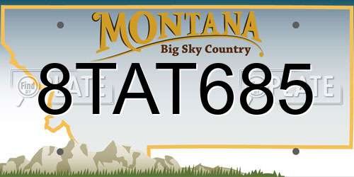 8TAT685 Montana License Plate