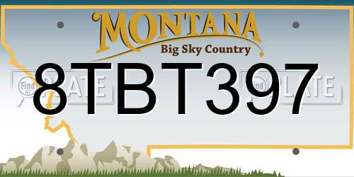 8TBT397 Montana License Plate