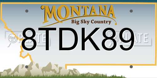 8TDK89 Montana License Plate