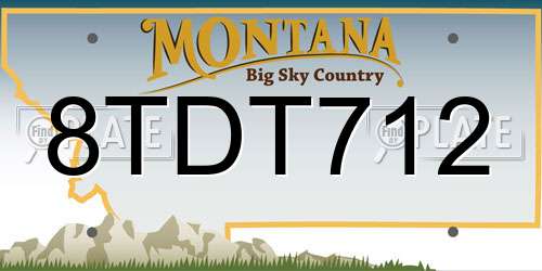 8TDT712 Montana License Plate