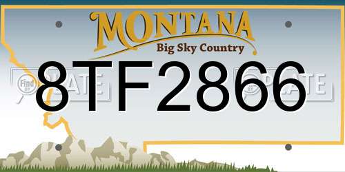 8TF2866 Montana License Plate