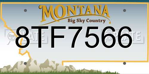 8TF7566 Montana License Plate