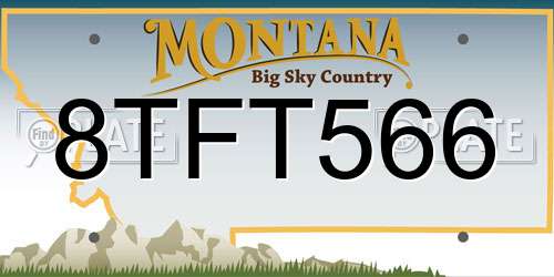 8TFT566 Montana License Plate
