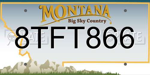 8TFT866 Montana License Plate