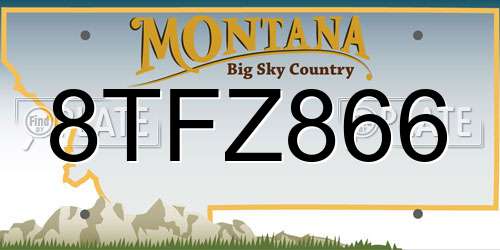 8TFZ866 Montana License Plate