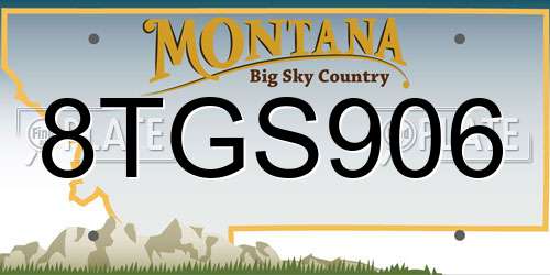 8TGS906 Montana License Plate