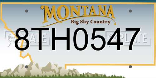 8TH0547 Montana License Plate