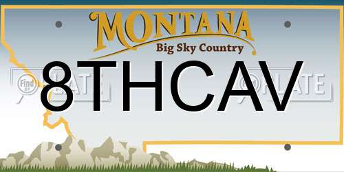 8THCAV Montana License Plate
